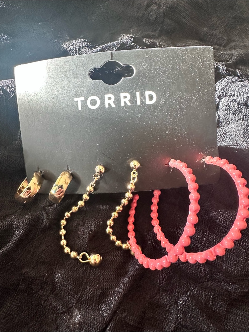 torrid Gold-Tone and Coral Bead Earring Set
